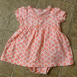 Carter's bright pink floral print romper - Sz 3m